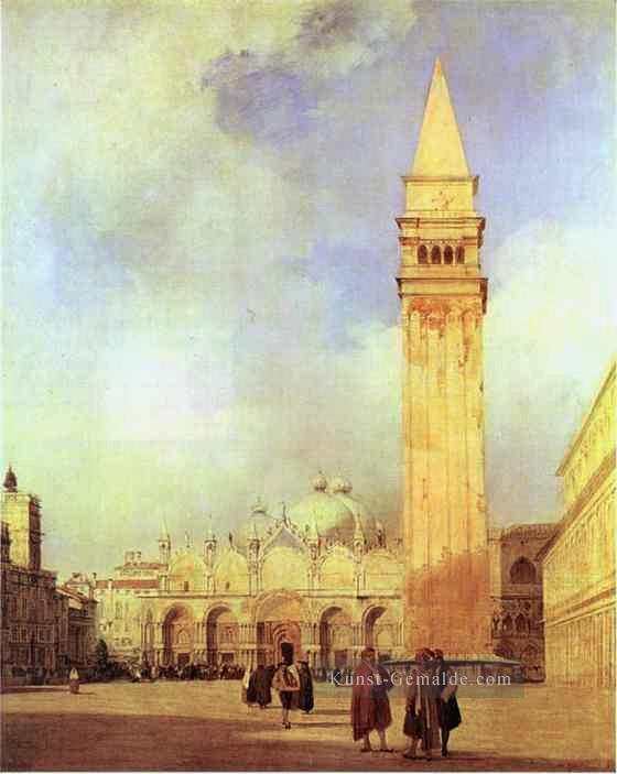 Piazza San Marco Romantische Landschaft Richard Parkes Bonington Venedig Ölgemälde